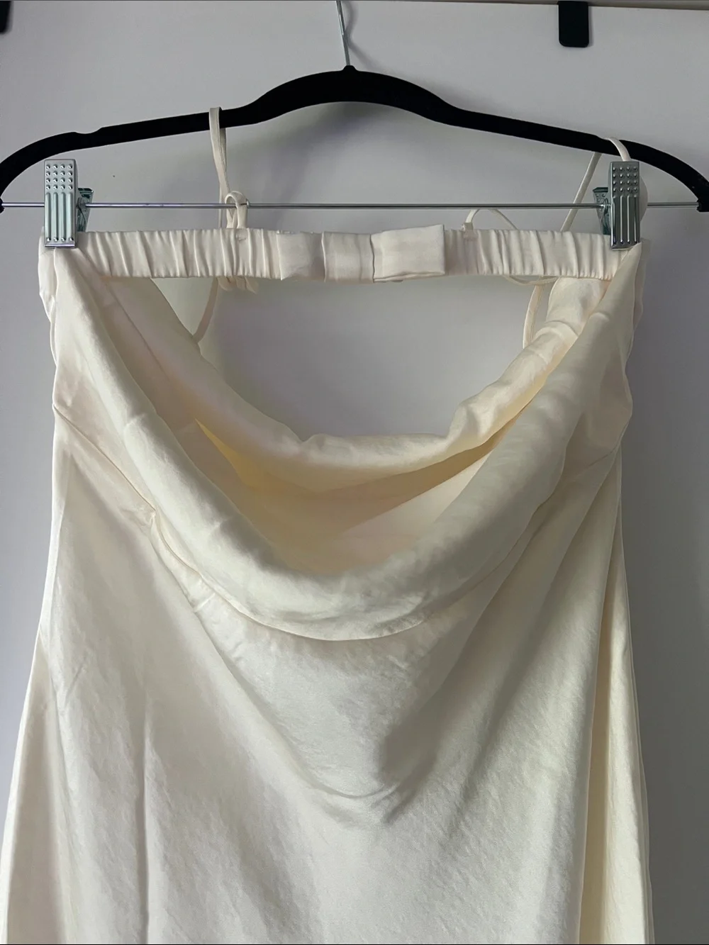 Ivory satin maxi dress